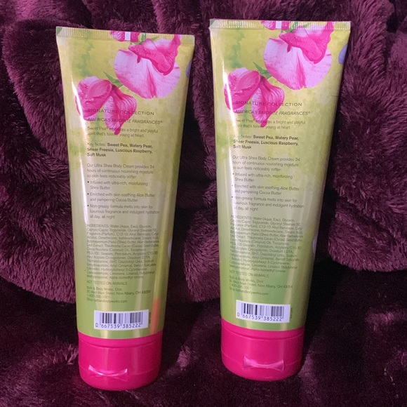 Bath & Body Works Sweet Pea Ultra Shea Body Cream 8oz - Picture 2 of 3